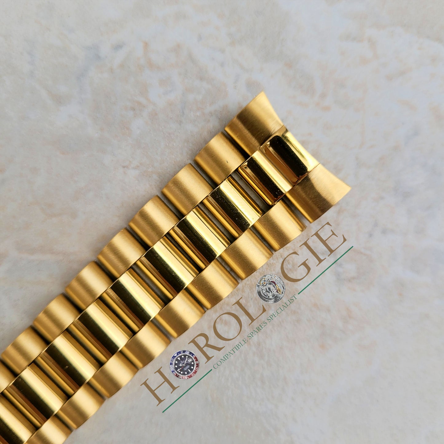 Rolex style President "Gold" bracelet-20mm solid end links - for 6 digit refs