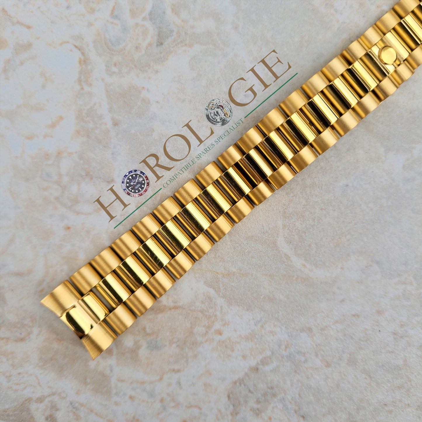 Rolex style President "Gold" bracelet-20mm solid end links - for 6 digit refs
