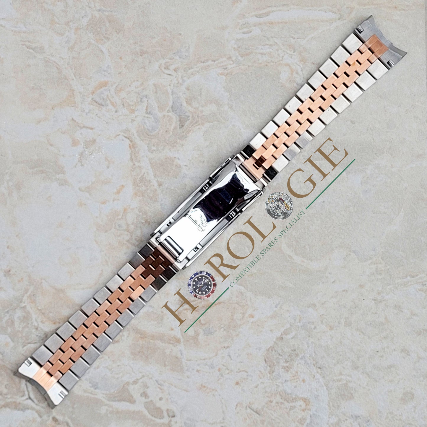 Rolex style Rose "Gold" & SS "Jubilee" bracelet- 20mm Solid end links