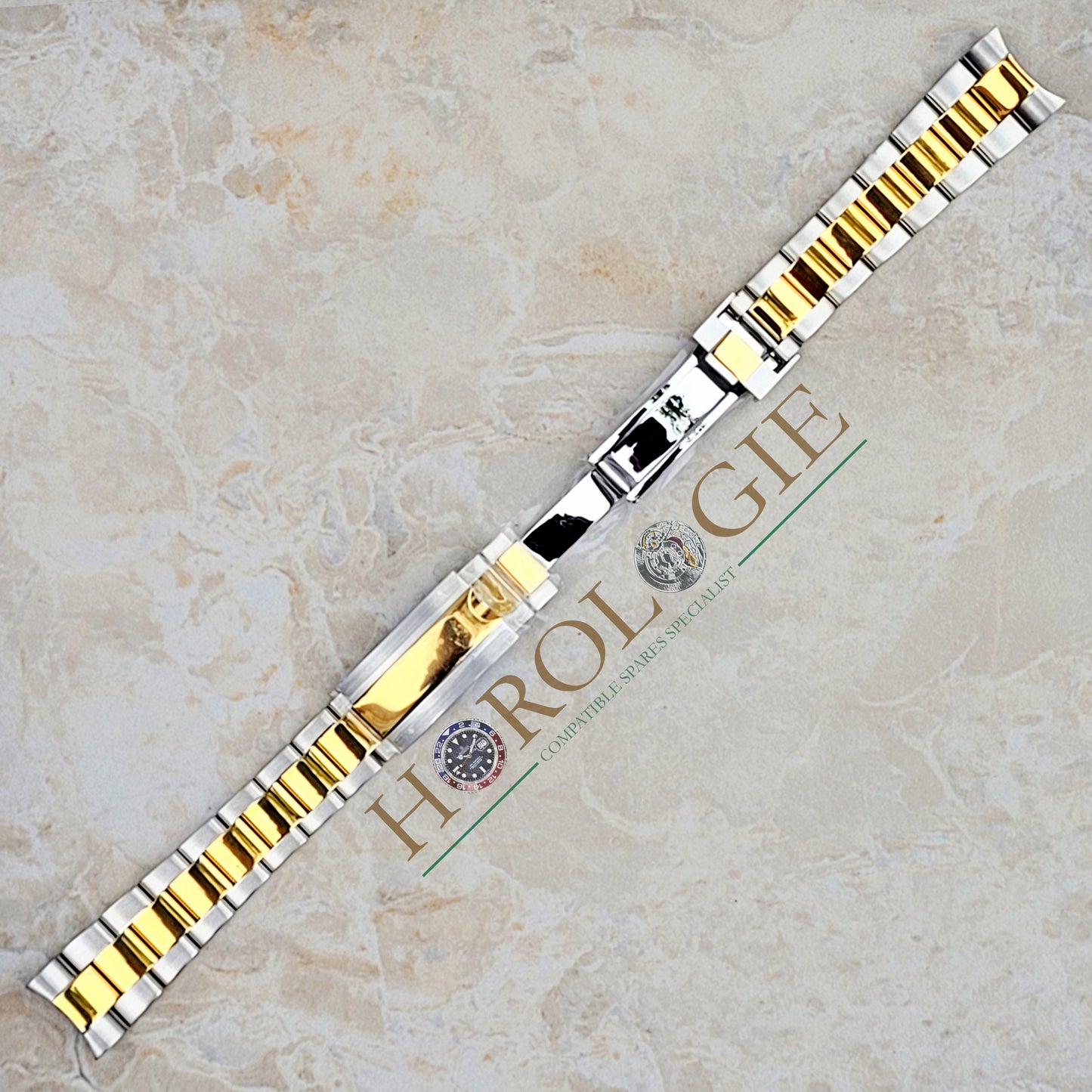 Rolex style SS & Yellow "Gold" Oyster bracelet - 20mm Solid end links