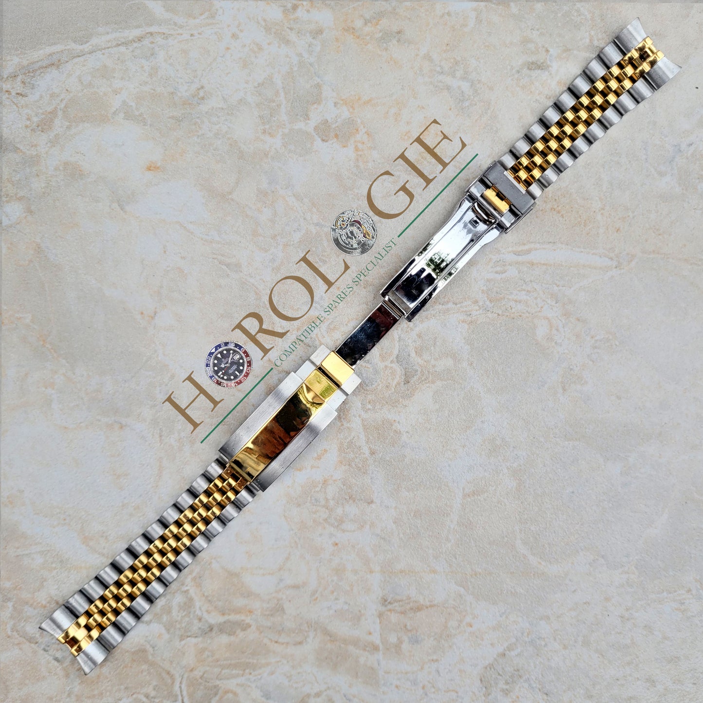 Rolex style Yellow "Gold" & SS "Jubilee" bracelet - 20mm Solid end links