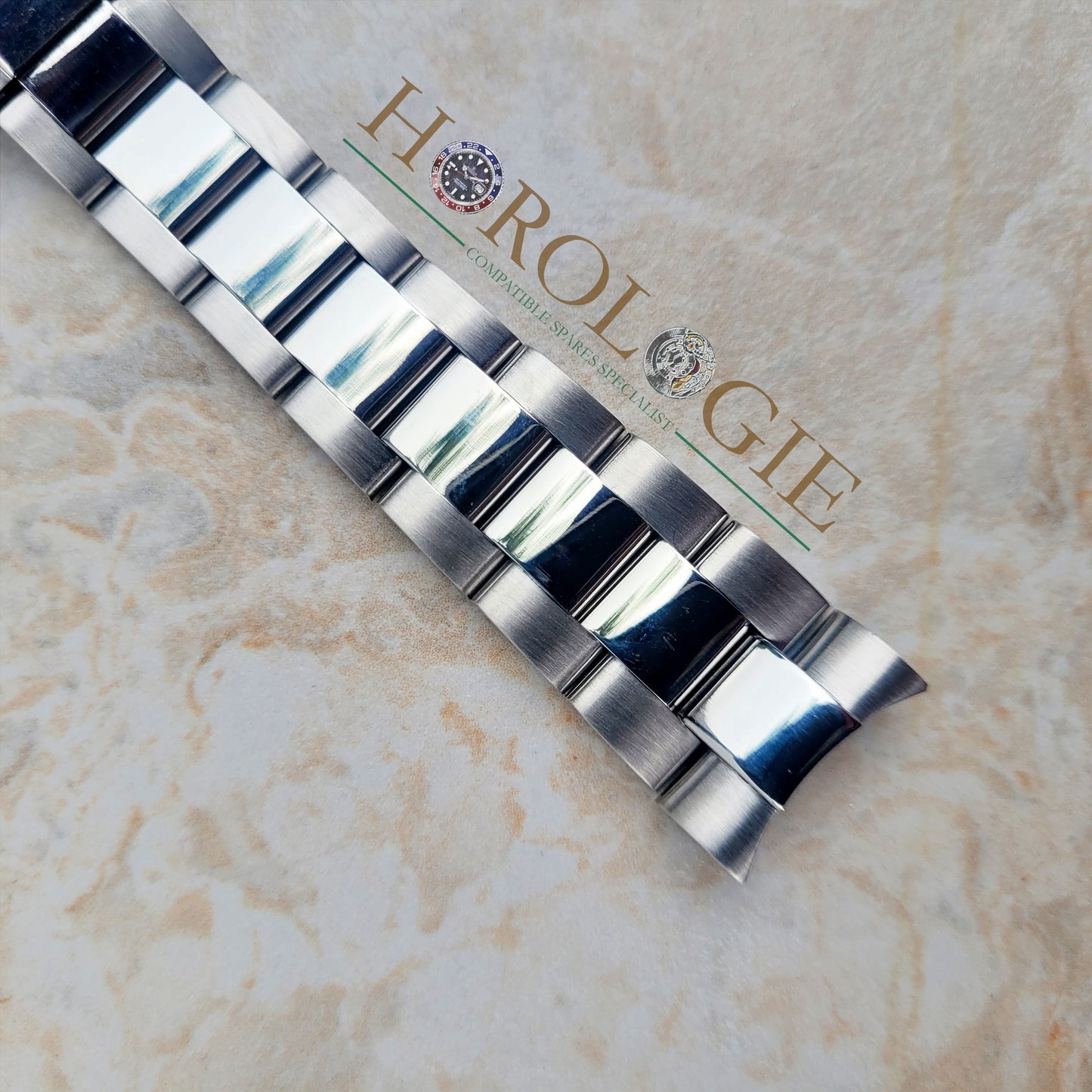 Rolex style Stainless Steel Oyster bracelet - 20mm Solid end links