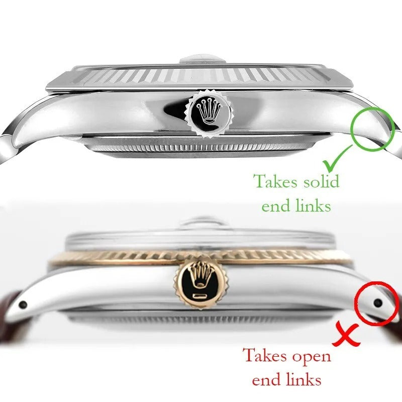 Rolex style SS "Jubilee" bracelet- 20mm Solid end links with SLIDELOCK clasp