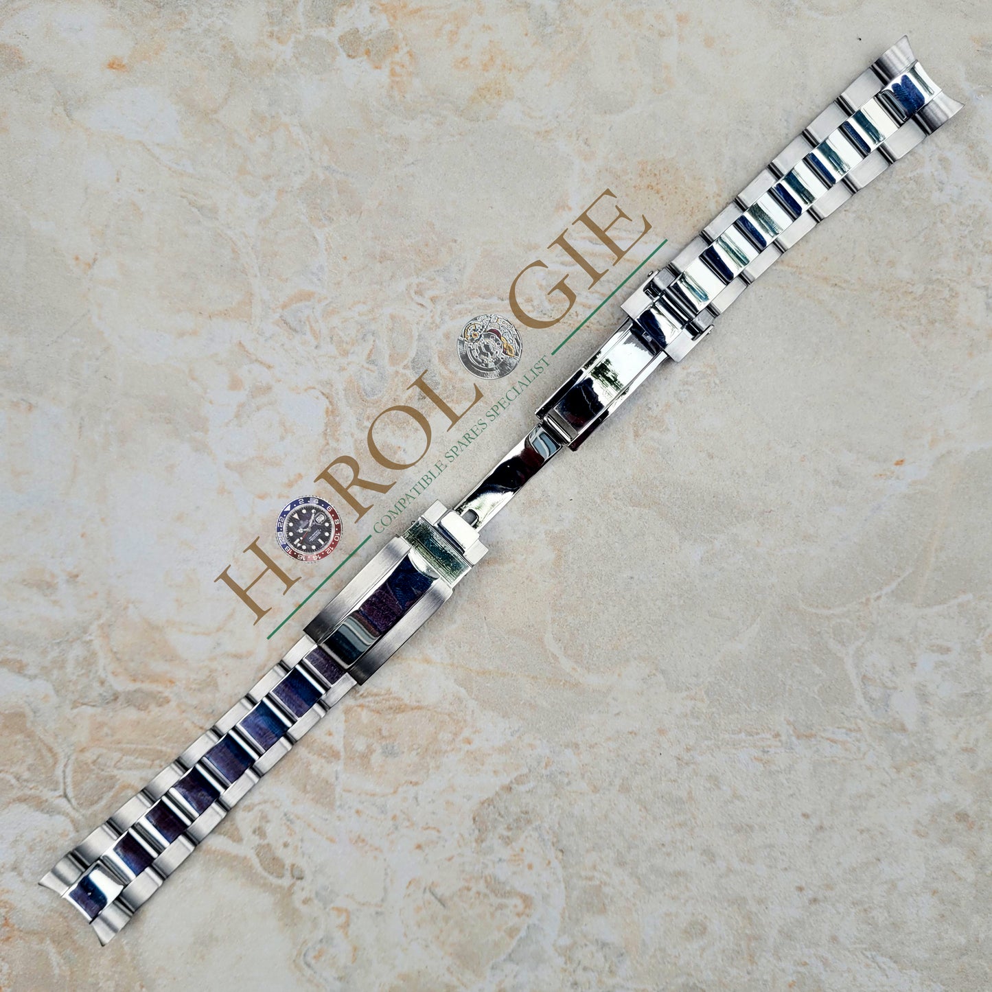 Rolex style Stainless Steel Oyster bracelet - 20mm Solid end links