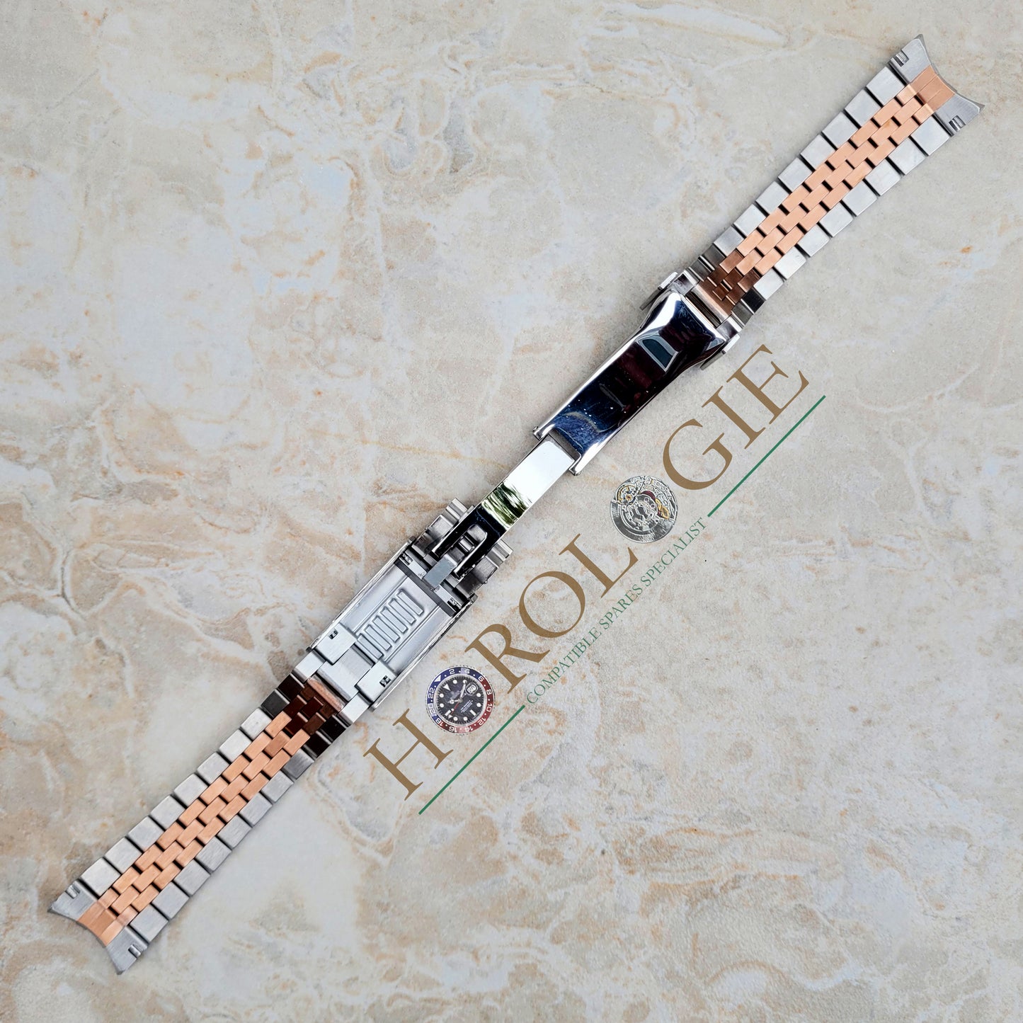 Rolex style Rose "Gold" & SS "Jubilee" bracelet- 20mm Solid end links
