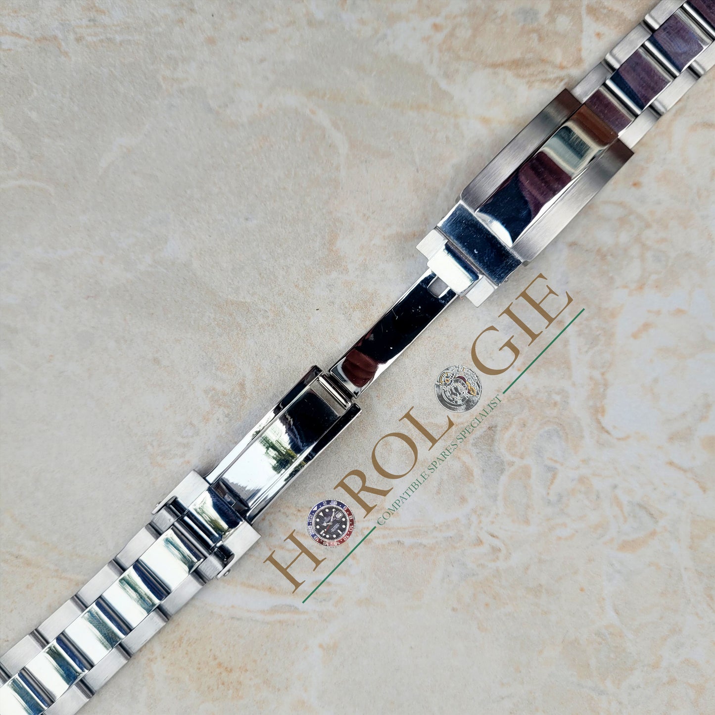 Rolex style Stainless Steel Oyster bracelet - 20mm Solid end links