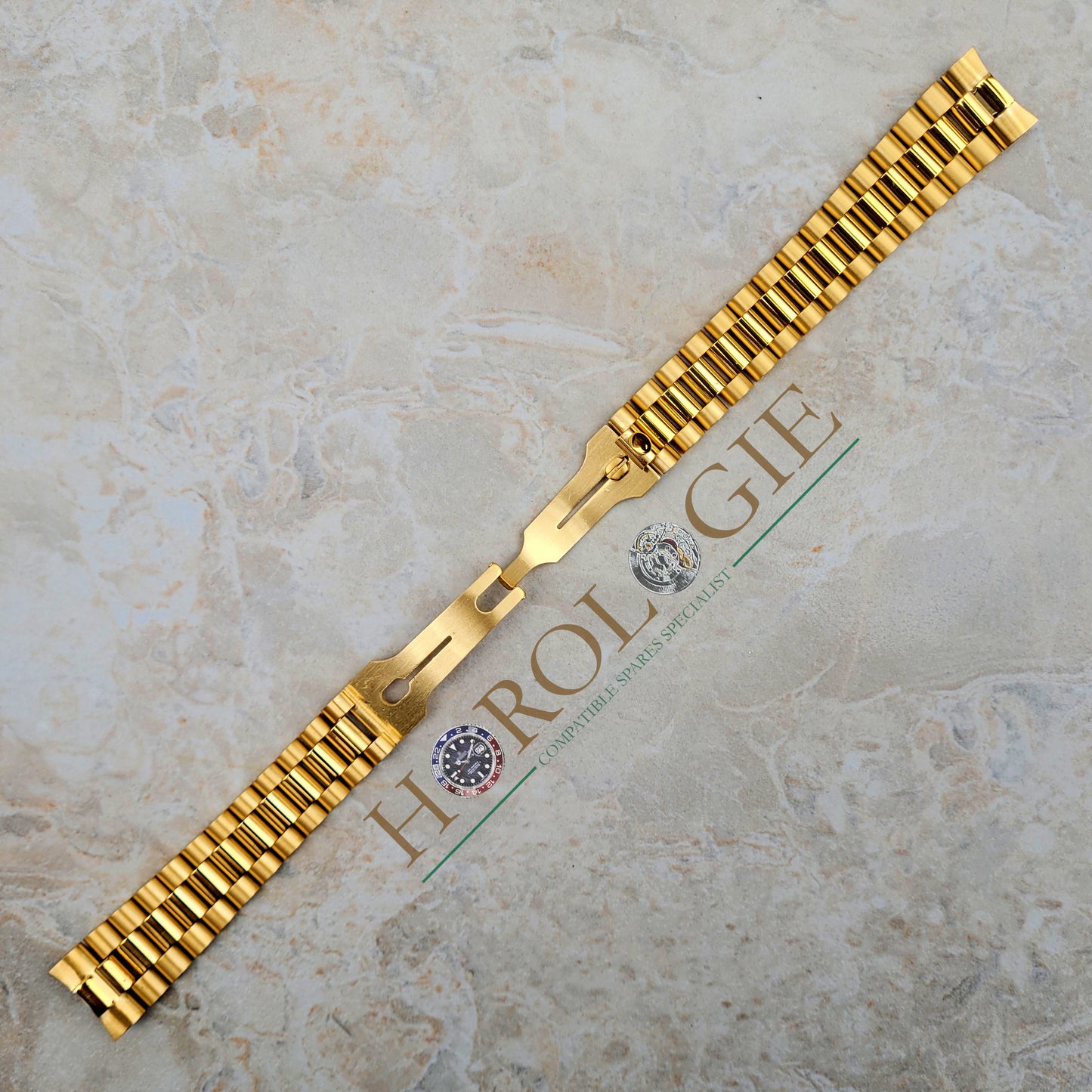 Rolex style President "Gold" bracelet-20mm solid end links - for 6 digit refs