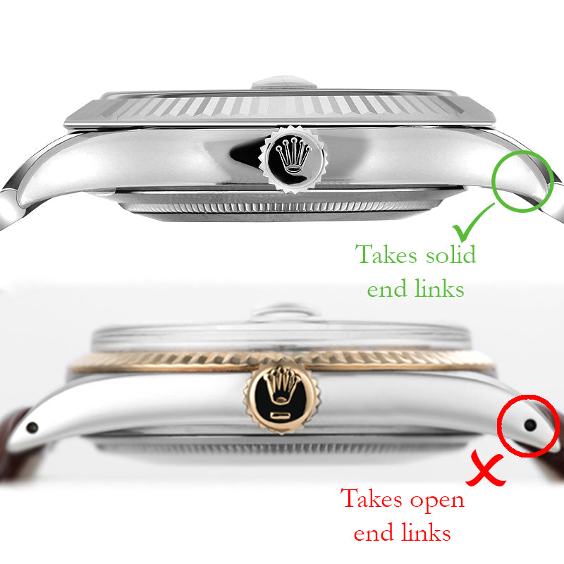 Rolex style Two Tone SS & Rose "Gold" Oyster bracelet -20mm Solid end links
