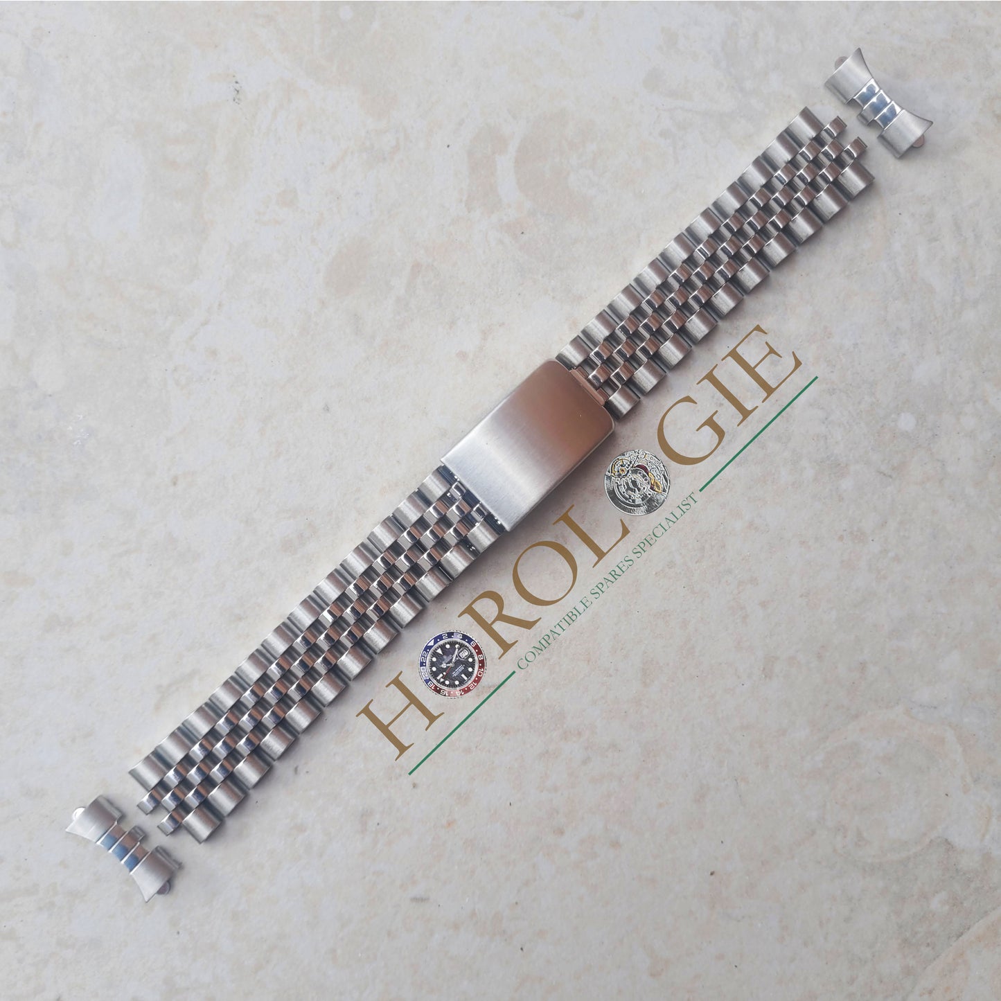 Rolex Vintage style "Jubilee" bracelet - 19mm hollow end links (S'less Steel) (VERY HIGH QUAL)
