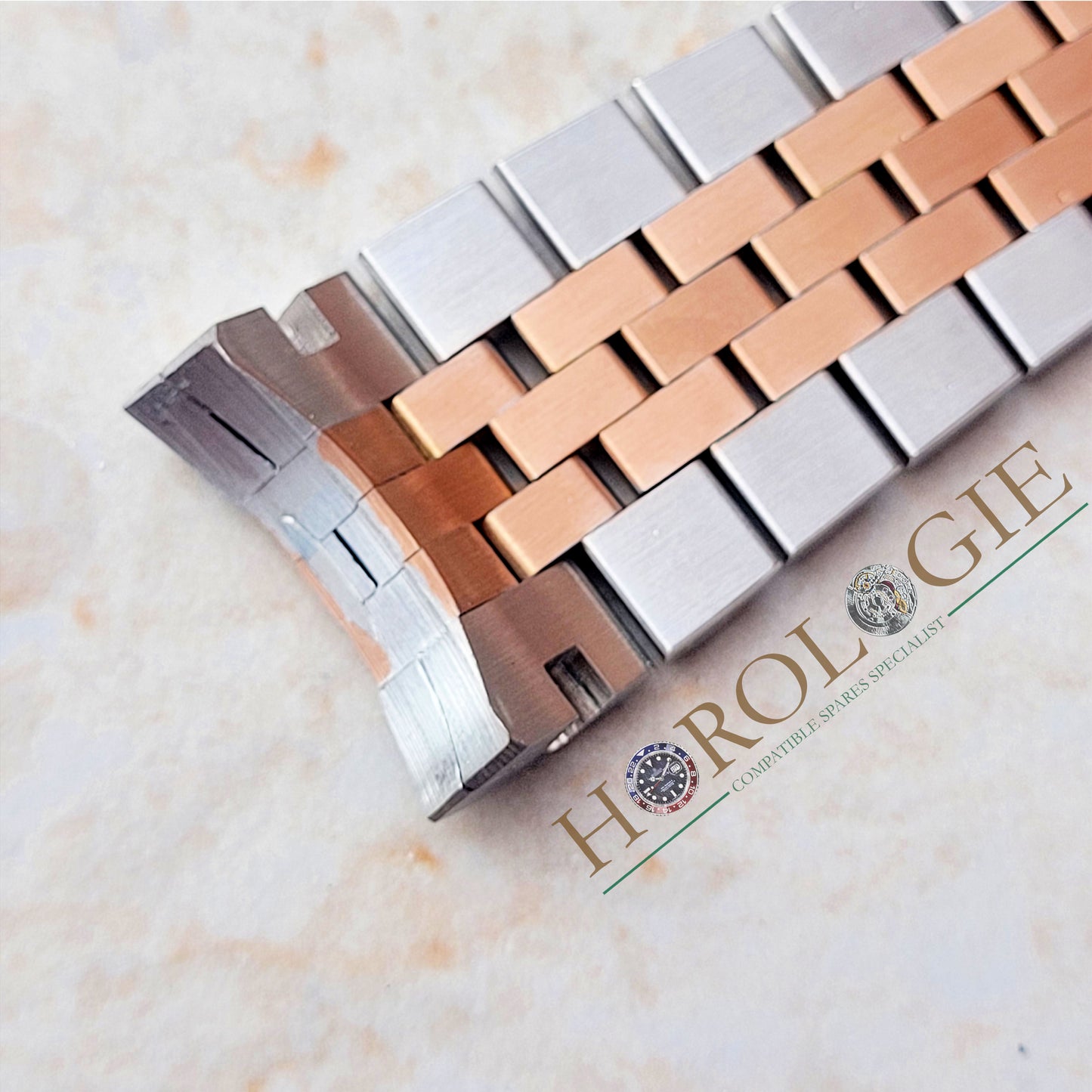 Rolex style Rose "Gold" & SS "Jubilee" bracelet- 20mm Solid end links