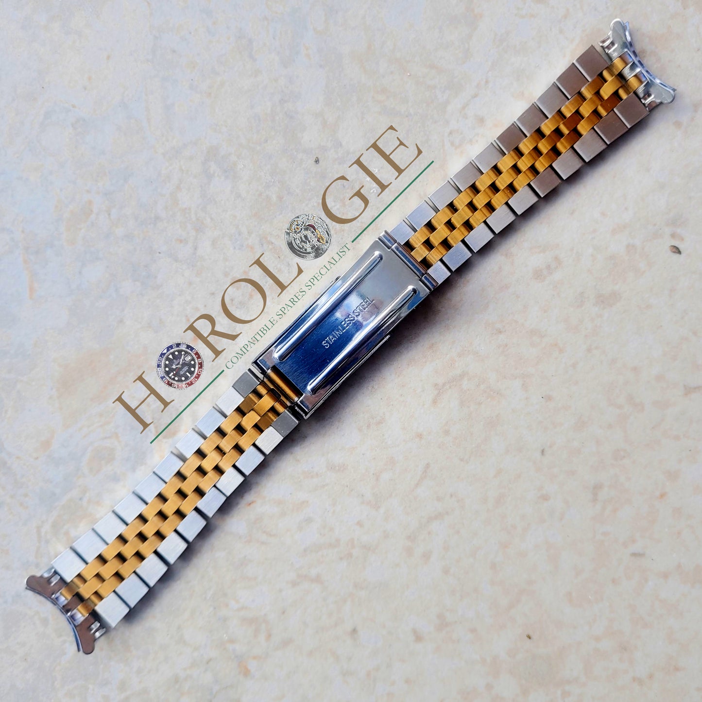 Rolex style "Jubilee" bracelet - 19mm hollow end links (SS & "Gold") Very HQ