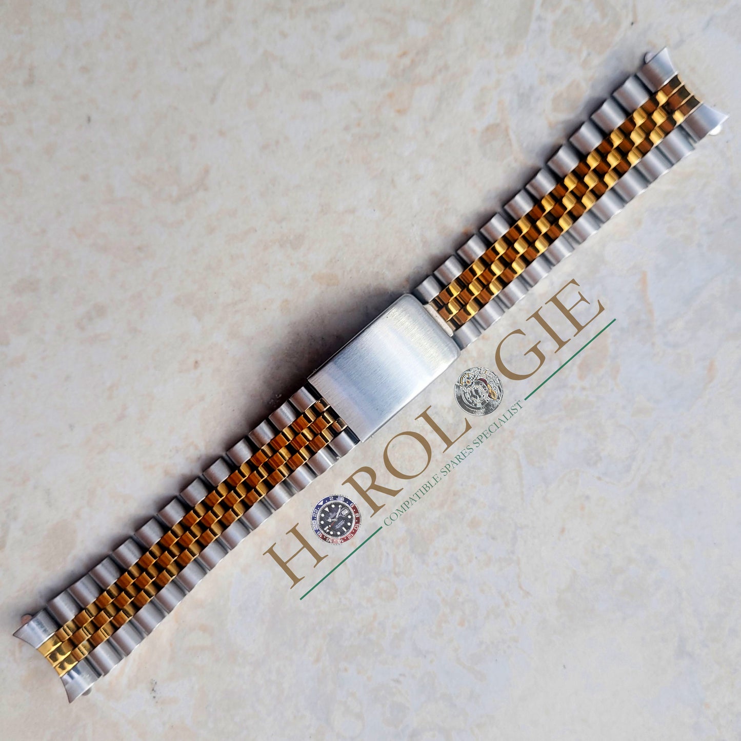 Rolex style "Jubilee" bracelet - 19mm hollow end links (SS & "Gold") Very HQ