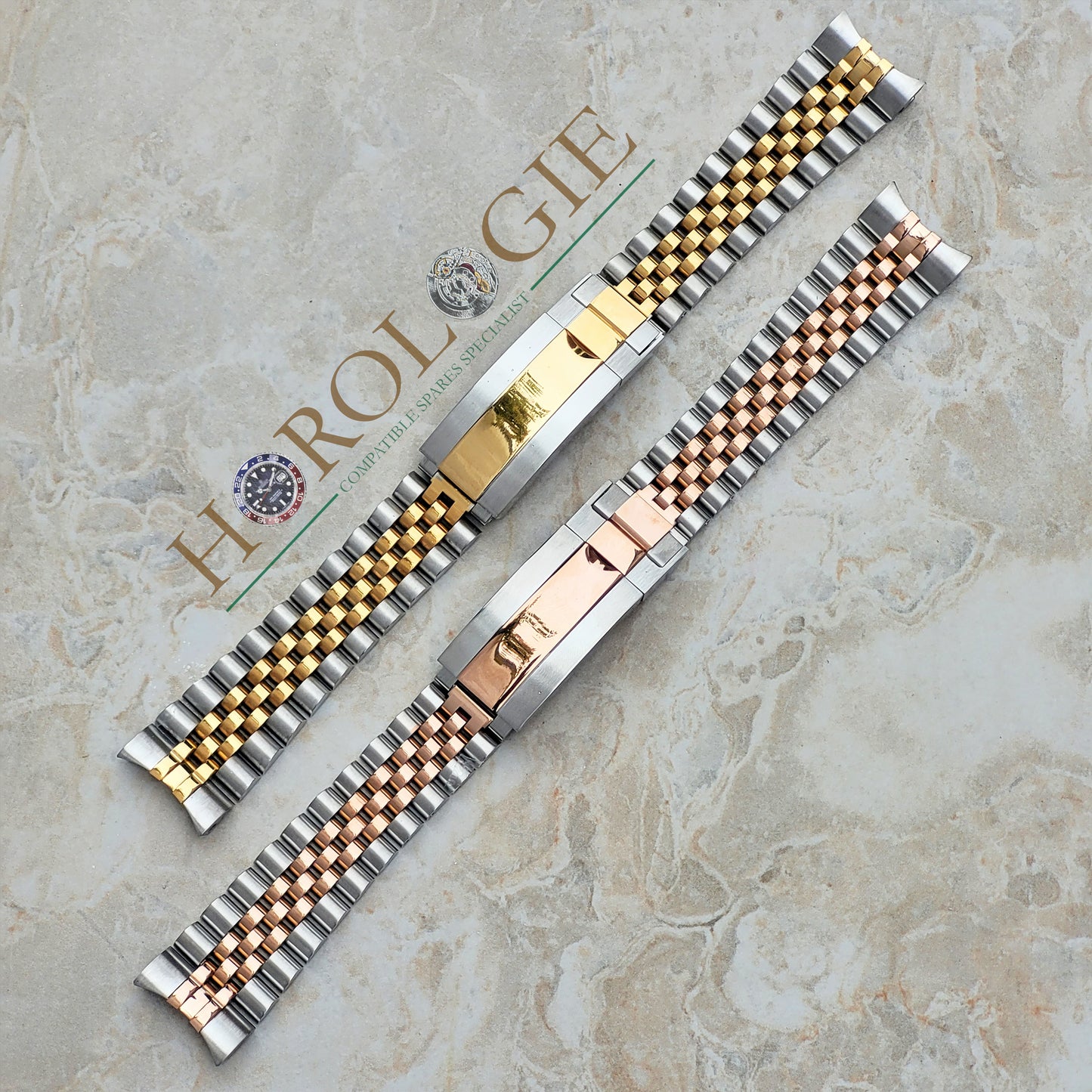 Rolex style Yellow "Gold" & SS "Jubilee" bracelet - 20mm Solid end links