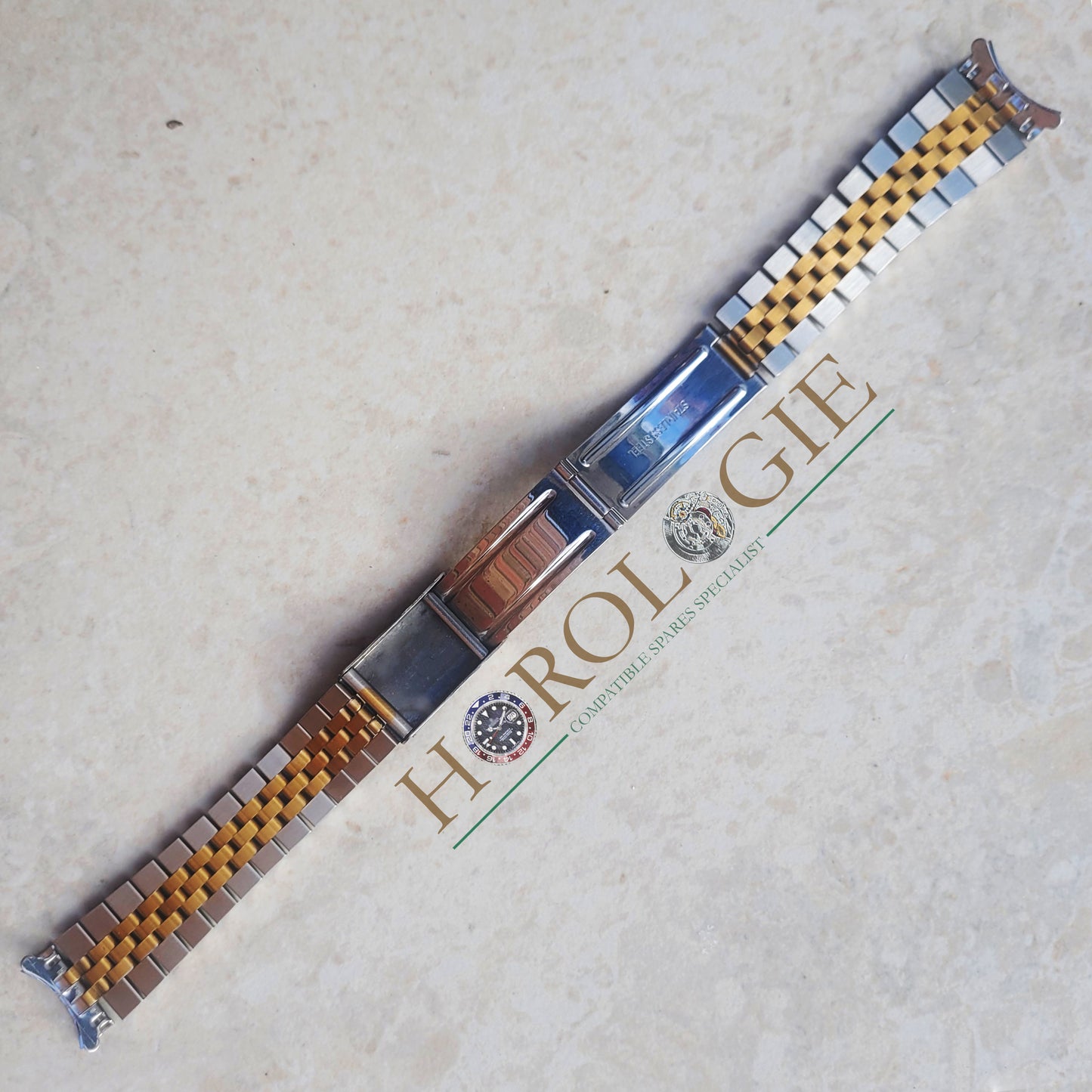 Rolex style "Jubilee" bracelet - 19mm hollow end links (SS & "Gold") Very HQ