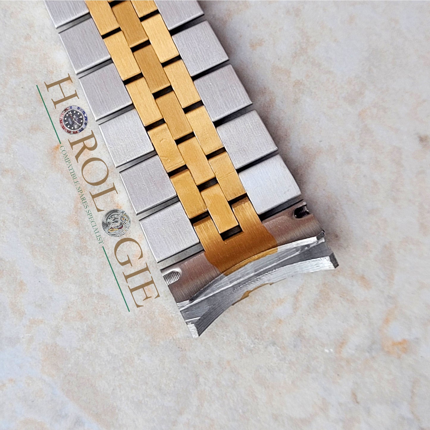 Rolex style Two Tone Yellow Gold "Super Jubilee" bracelet- 20mm Solid end links