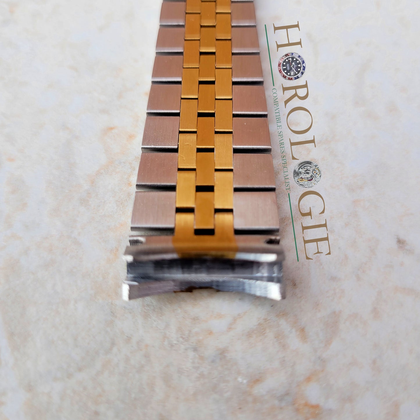 Rolex style Two Tone Yellow Gold "Super Jubilee" bracelet- 20mm Solid end links