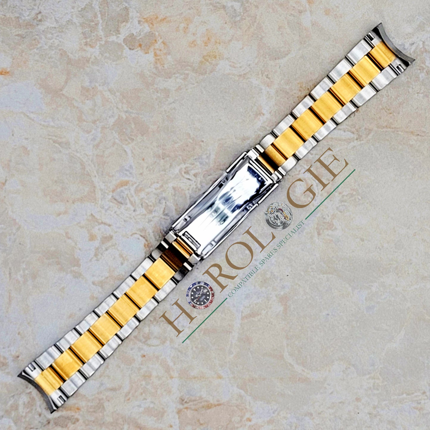 Rolex style SS & Yellow "Gold" Oyster bracelet - 20mm Solid end links