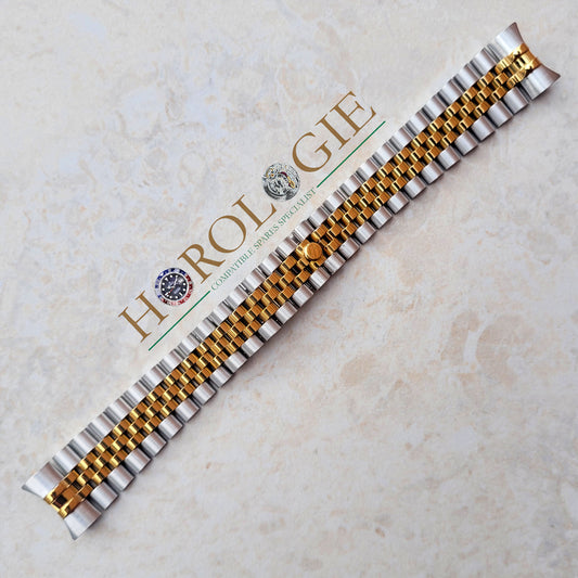 Rolex style Two Tone Yellow Gold "Super Jubilee" bracelet- 20mm Solid end links