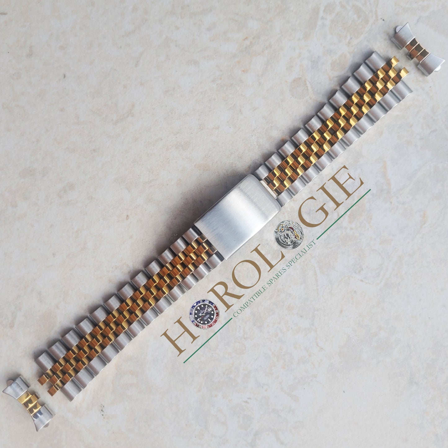 Rolex style "Jubilee" bracelet - 20mm hollow end links (SS & "Gold") Very HQ